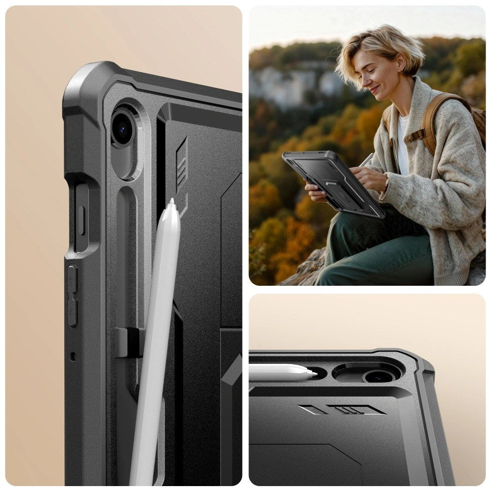 Samsung Galaxy Tab S10 Lite / S10 FE / S9 Tech-Protect Kevlar Pro Tabletcover m. Indbygget Skærmbeskyttelse - Sort