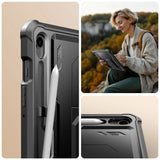 Samsung Galaxy Tab S10 Lite / S10 FE / S9 Tech-Protect Kevlar Pro Tabletcover m. Indbygget Skærmbeskyttelse - Sort
