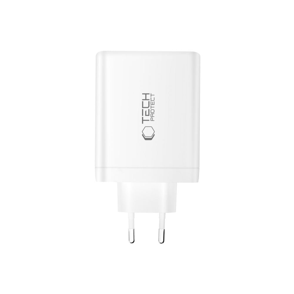 Tech-Protect Vægoplader m. 1 x USB-A & 3 x USB-C - 120W - Hvid