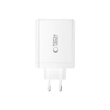 Tech-Protect Vægoplader m. 1 x USB-A & 3 x USB-C - 120W - Hvid