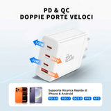 Tech-Protect Vægoplader m. 1 x USB-A & 3 x USB-C - 120W - Hvid
