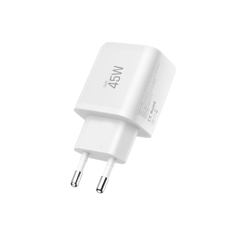 Tech-Protect Vægoplader - 1 x USB-C & 1 x USB-A - 45W - Hvid