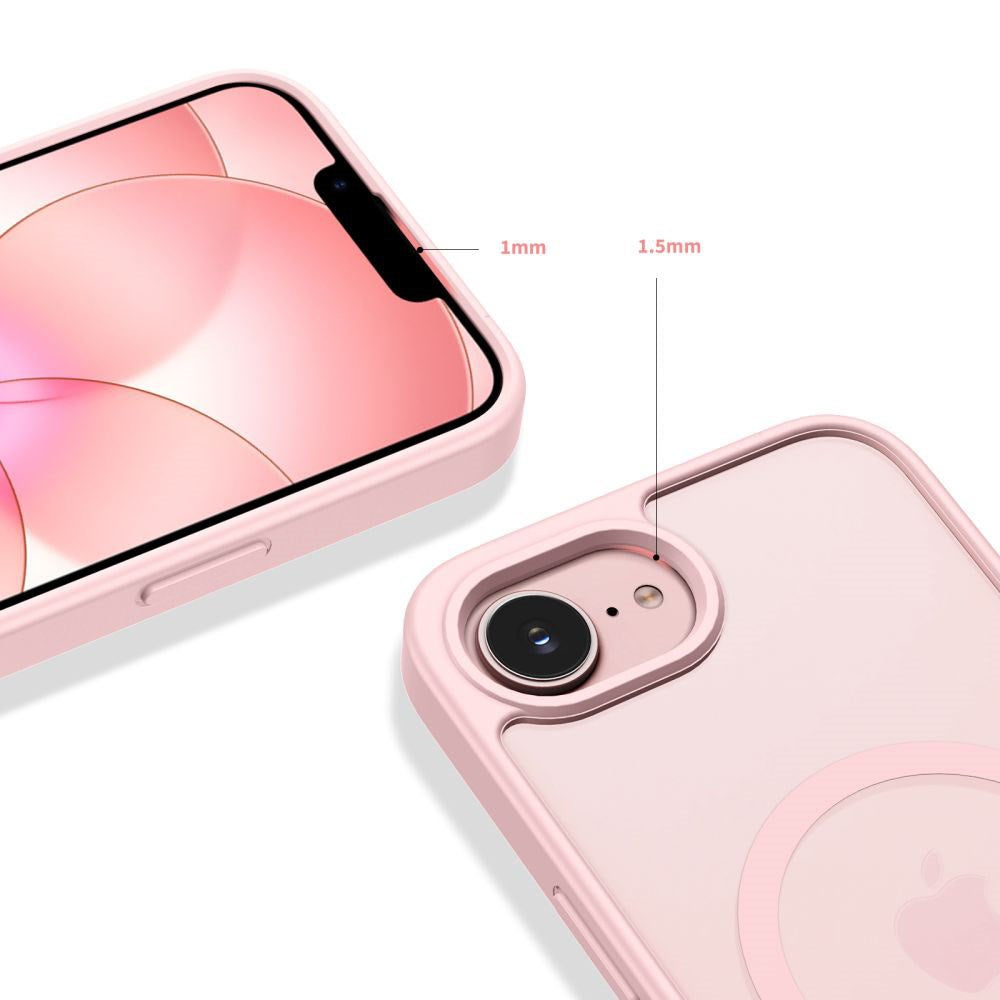 Tech-Protect iPhone 17e / 16e BasicMag Hybrid Bagside Case - MagSafe Kompatibel - Mat Lyserød