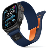 Apple Watch (44/SE/45/46/49mm) Tech-Protect Nylon Rem - Blå / Orange