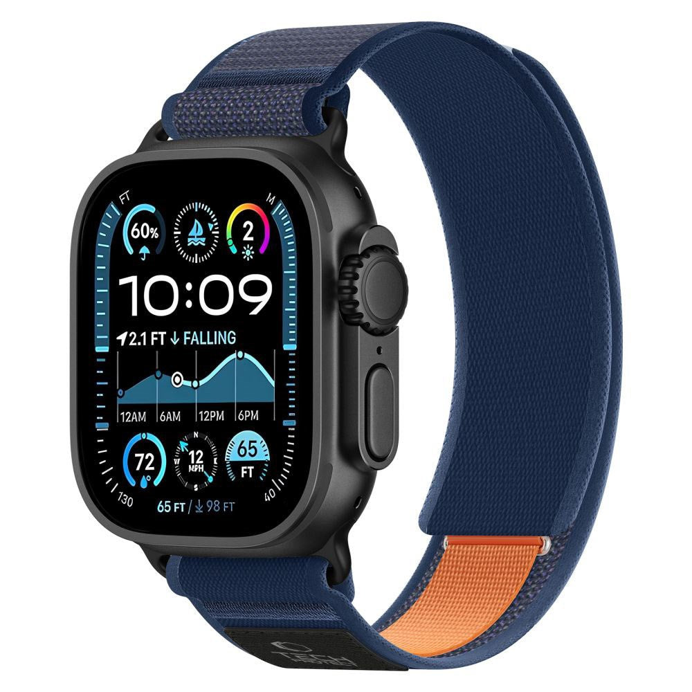 Apple Watch (44/SE/45/46/49mm) Tech-Protect Nylon Rem - Blå / Orange