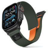 Apple Watch (44/SE/45/46/49mm) Tech-Protect Nylon Rem - Grøn / Orange