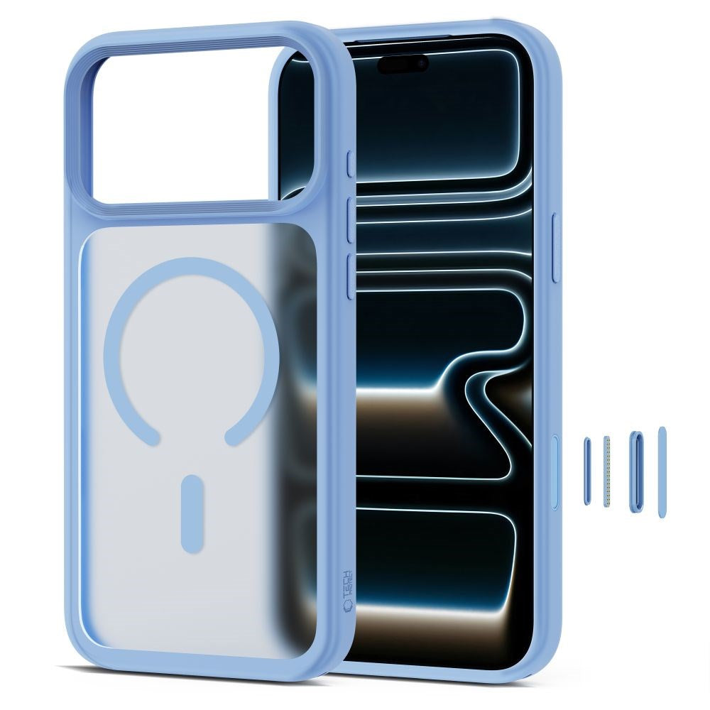Tech-Protect iPhone 18 Pro / 17 Pro MagMat Mobil Cover - MagSafe Kompatibel - Mat Lyseblå