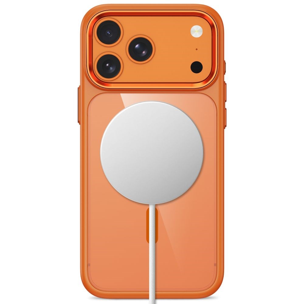 Tech-Protect iPhone 18 Pro / 17 Pro MagMat Mobil Cover - MagSafe Kompatibel - Gennemsigtig / Orange
