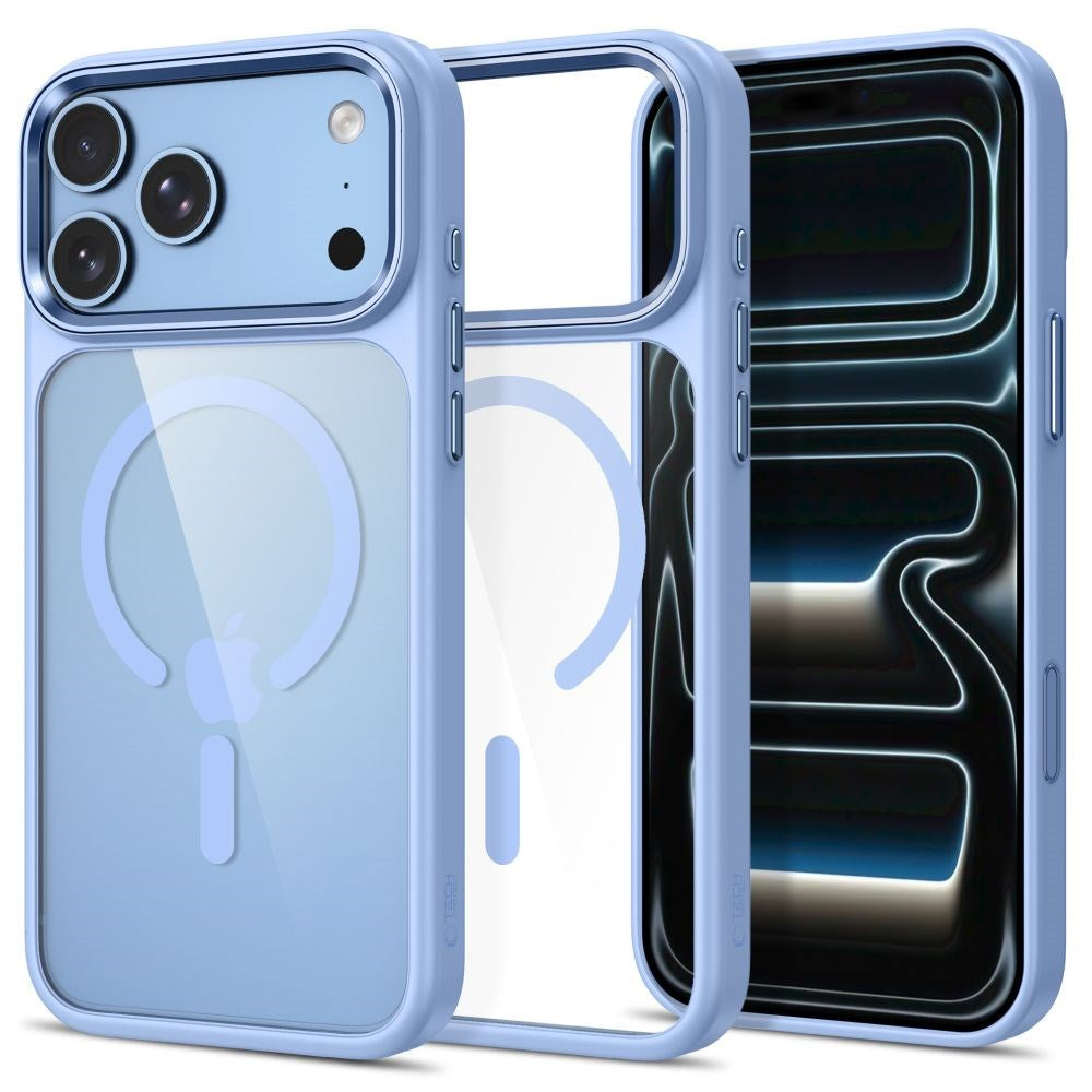 Tech-Protect iPhone 18 Pro Max / 17 Pro Max MagMat Mobil Cover - MagSafe Kompatibel - Gennemsigtig / Lyseblå