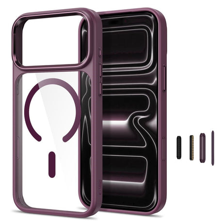 Tech-Protect iPhone 18 Pro Max / 17 Pro Max MagMat Mobil Cover - MagSafe Kompatibel - Gennemsigtig / Rød