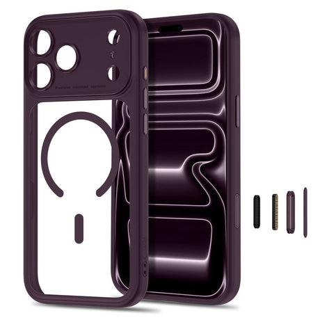 Tech-Protect iPhone 18 Pro / 17 Pro MagPeak Mobil Cover - MagSafe Kompatibel - Rød / Gennemsigtig