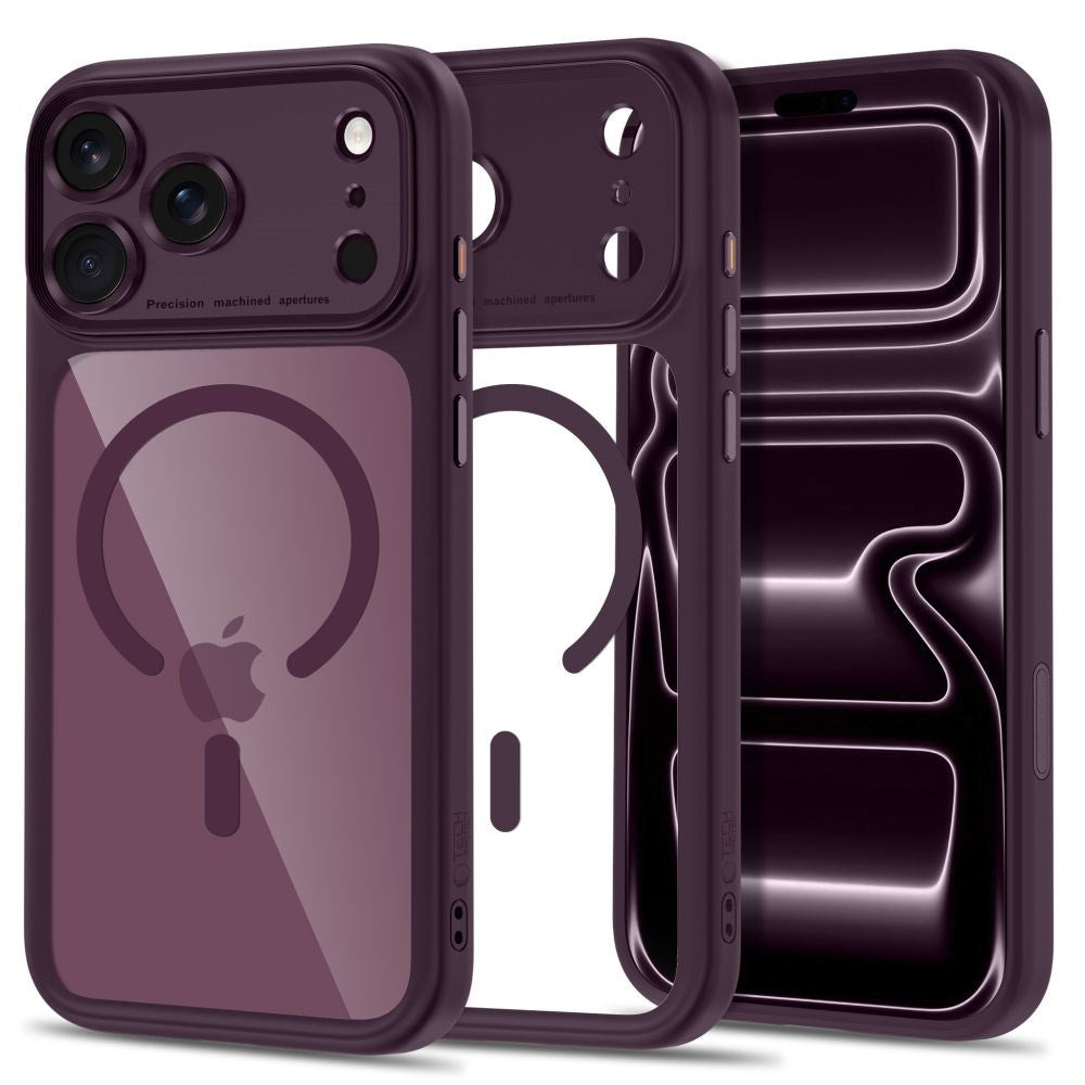 Tech-Protect iPhone 18 Pro / 17 Pro MagPeak Mobil Cover - MagSafe Kompatibel - Rød / Gennemsigtig