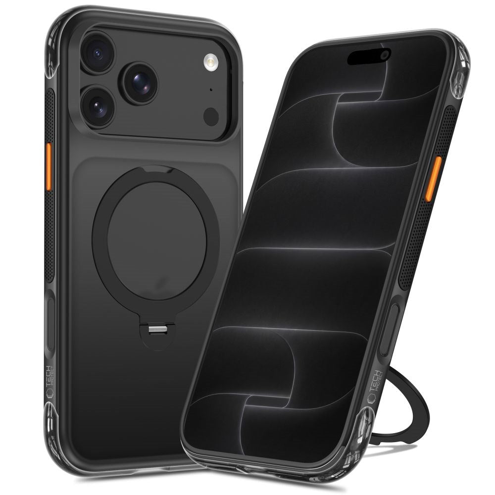 Tech-Protect iPhone 18 Pro / 17 Pro MagAir Stand Mobil Cover m. Kickstand - MagSafe Kompatibel - Mat Sort