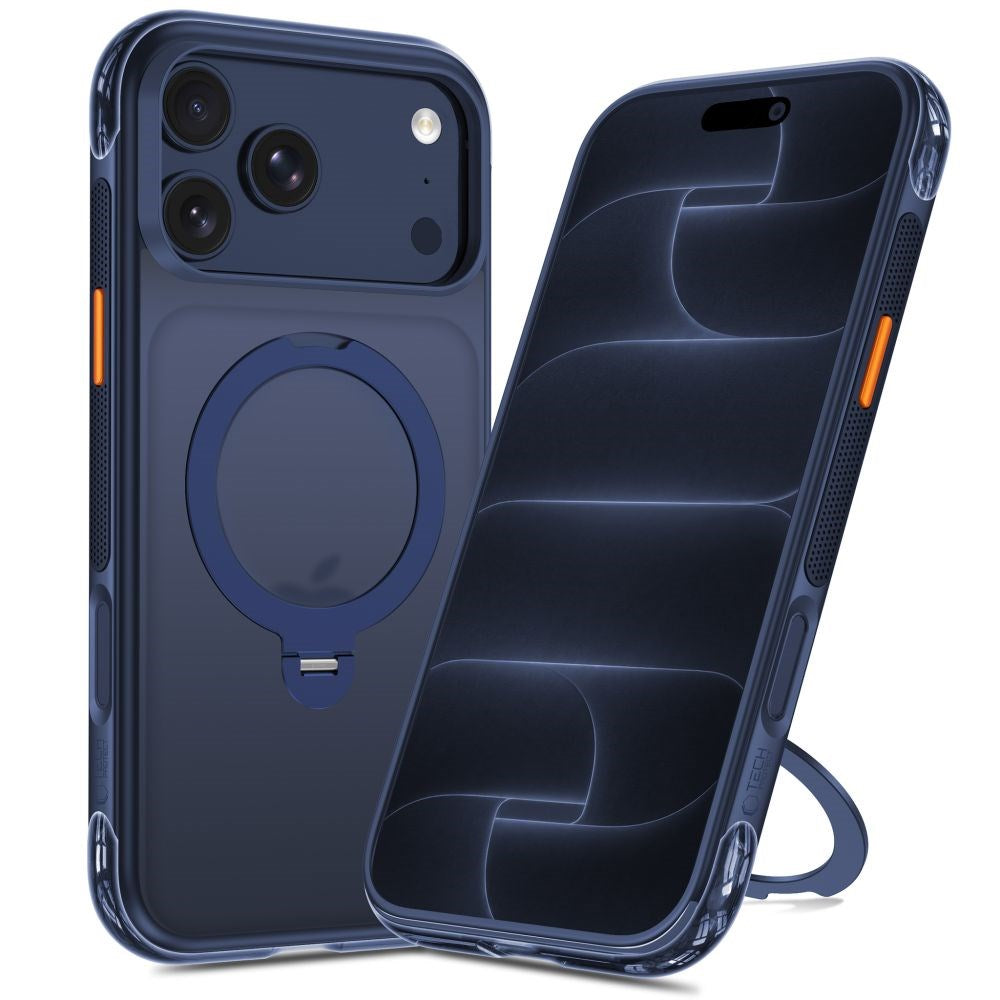 Tech-Protect iPhone 18 Pro / 17 Pro MagAir Stand Mobil Cover m. Kickstand - MagSafe Kompatibel - Mat Blå