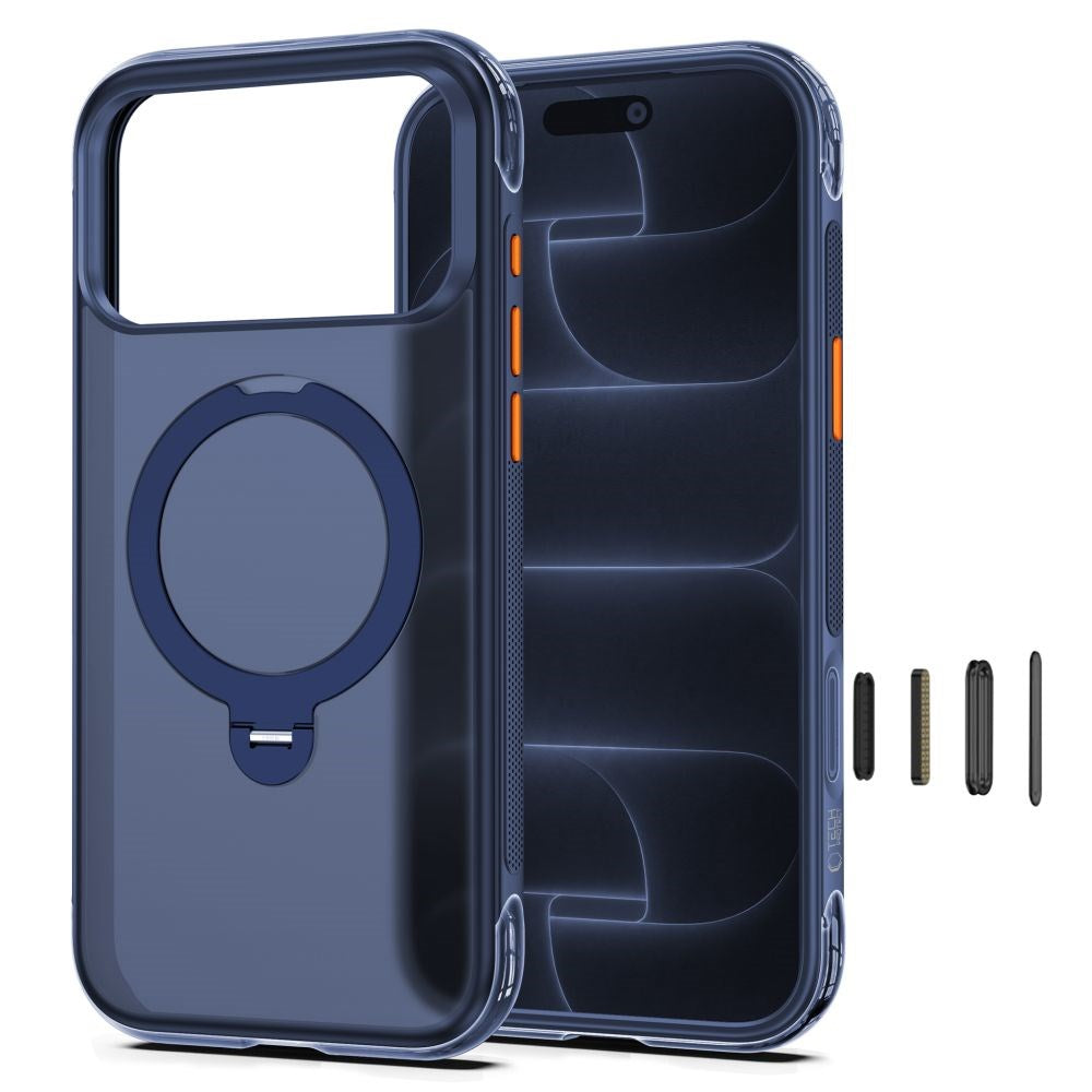 Tech-Protect iPhone 18 Pro Max / 17 Pro Max MagAir Stand Mobil Cover m. Kickstand - MagSafe Kompatibel - Mat Blå