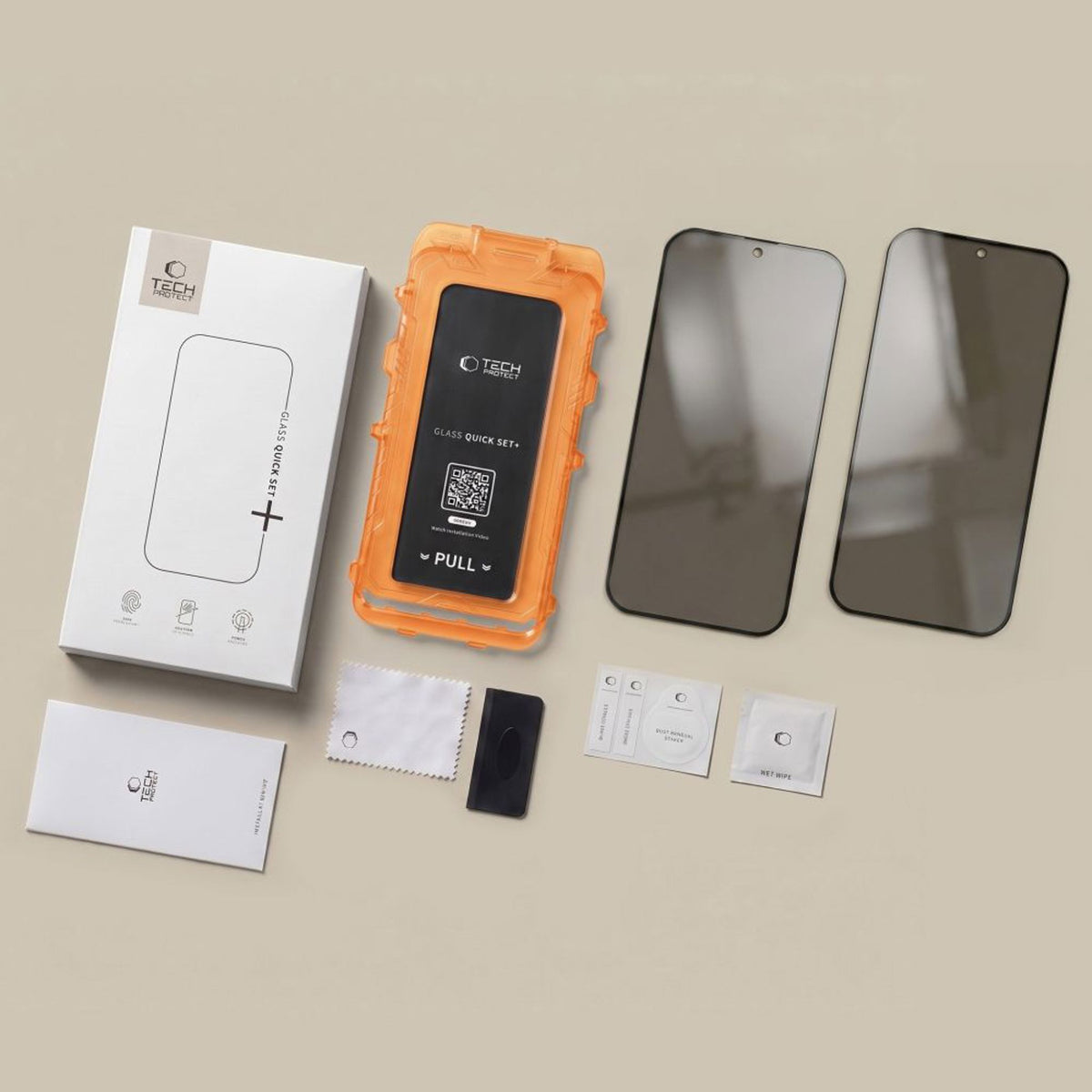 Samsung Galaxy A18 (4G / 5G) Tech-Protect Quick Set Spy+ Privacy Beskyttelsesglas - 2 stk - Gennemsigtig