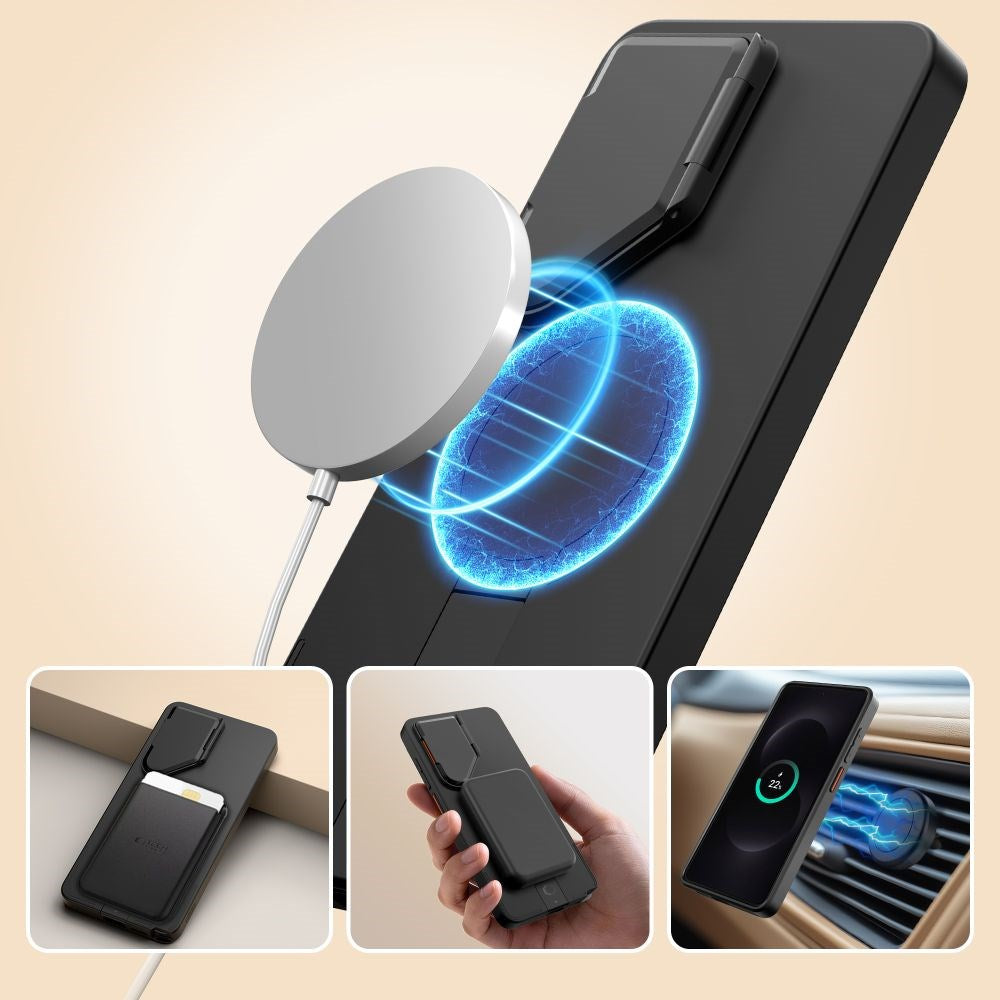 Samsung Galaxy S26 Ultra Tech-Protect Kevlar Aura Hybrid Bagside Cover - MagSafe Kompatibel - Sort