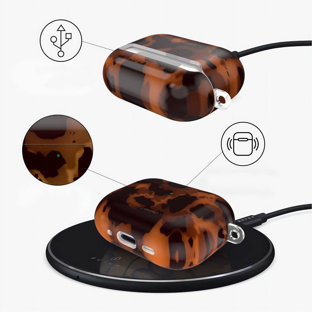 Tech-Protect Apple AirPods Pro (1. & 2. gen.) Lamano Cover - Nøglering - Panther