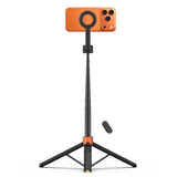Tech-Protect L10S Bluetooth Tripod Selfie Stang - MagSafe Kompatibel - Sort / Orange