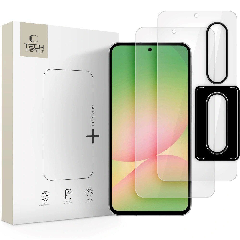 Tech-Protect Samsung Galaxy A36 (5G) / A56 (5G) 2 Stk. Skærmbeskyttelse - 1 Stk. Kameralinsebeskyttelse - Gennemsigtig