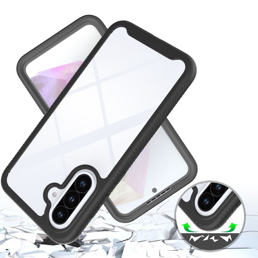 Samsung Galaxy A27 / A37 / A36 / A56 Tech-Protect Defense Mobilcover med Skærmbeskyttelse - Gennemsigtig / Sort
