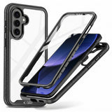 Samsung Galaxy A27 / A37 / A36 / A56 Tech-Protect Defense Mobilcover med Skærmbeskyttelse - Gennemsigtig / Sort