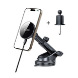 Tech-Protect - 15W Magnetisk Trådløs Oplader til Bil - Dashboard & Ventilation - MagSafe Kompatibel - Sort