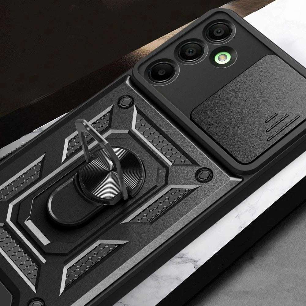 Samsung Galaxy A26 (5G) Tech-Protect Camshield Cover m. Magnetisk Fingerring & Ståfunktion - Sort