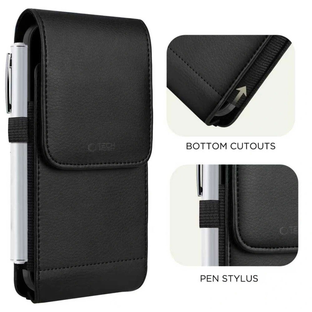 Tech-Protect Universal Kunstlæder Etui - Mål (16.5 x 9.1 x 2.4 cm) - Sort