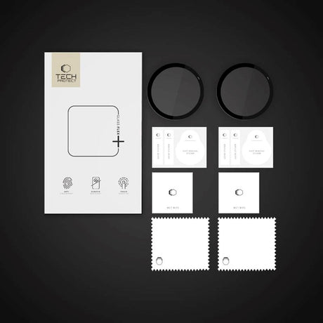 Garmin Vivoactive 6 - Tech-Protect Glass Flex+ Beskyttelsesglas - 2 stk - Gennemsigtig / Sort