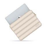 MacBook / Laptop 13-14" - Tech-Protect Puffy - Sleeve m. Lille Taske - Beige