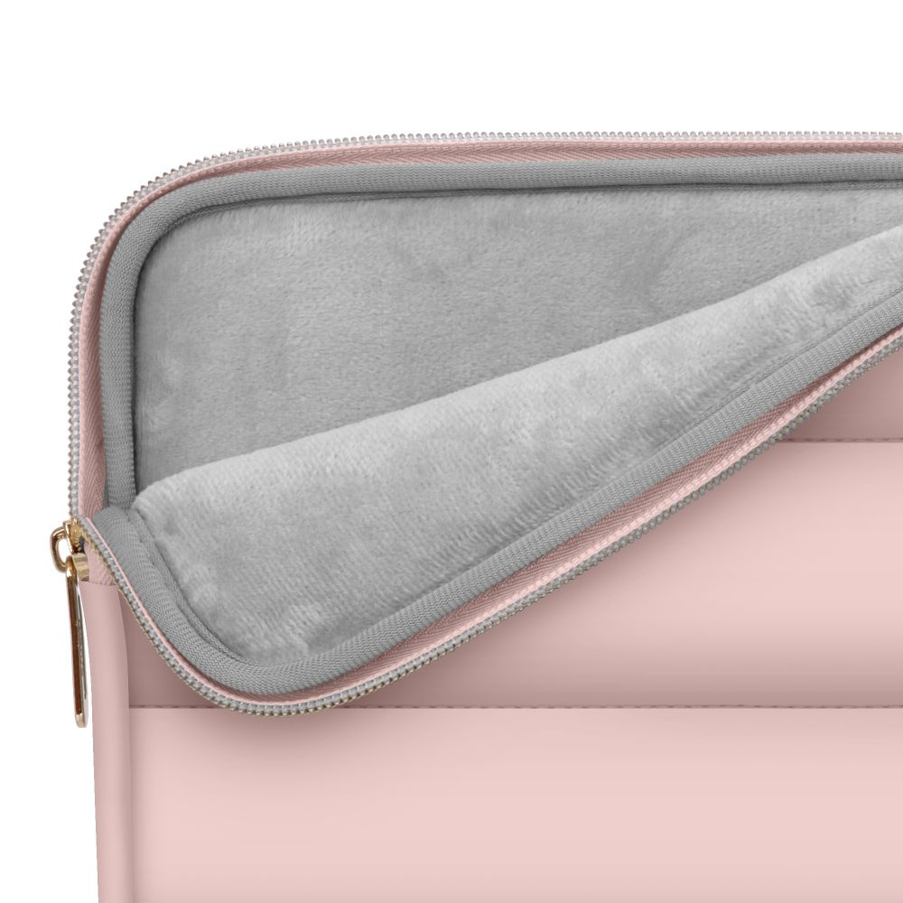 MacBook / Laptop 15-16" - Tech-Protect Puffy - Sleeve m. Lille Taske - Lyserød