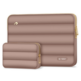 MacBook / Laptop 15-16" - Tech-Protect Puffy - Sleeve m. Lille Taske - Brun