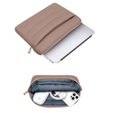 MacBook / Laptop 15-16" - Tech-Protect Puffy - Sleeve m. Lille Taske - Brun