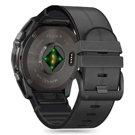 Universal Garmin 26mm QuickFit Rem Tech-Protect Læder Belagt Silikone - Sort