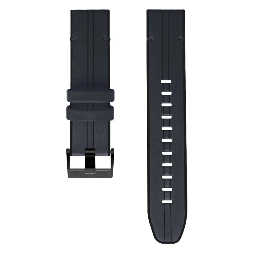 Universal Garmin 26mm QuickFit Rem Tech-Protect Læder Belagt Silikone - Sort