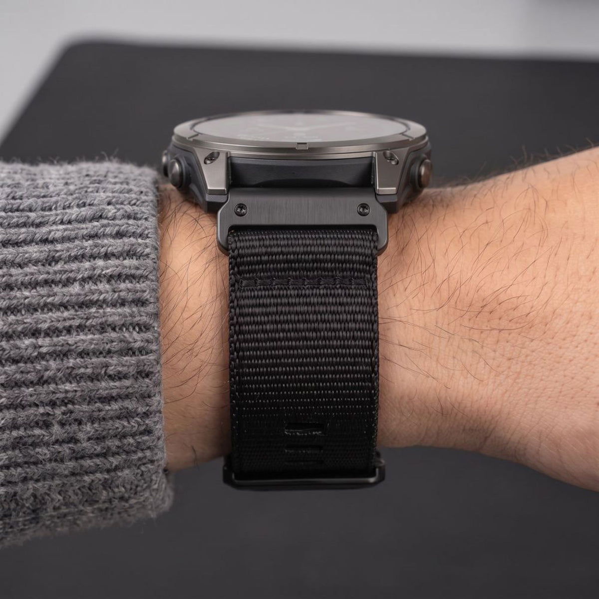 Universal Garmin Rem 26mm QuickFit Tech-Protect Classic Nylon Urrem - Sort
