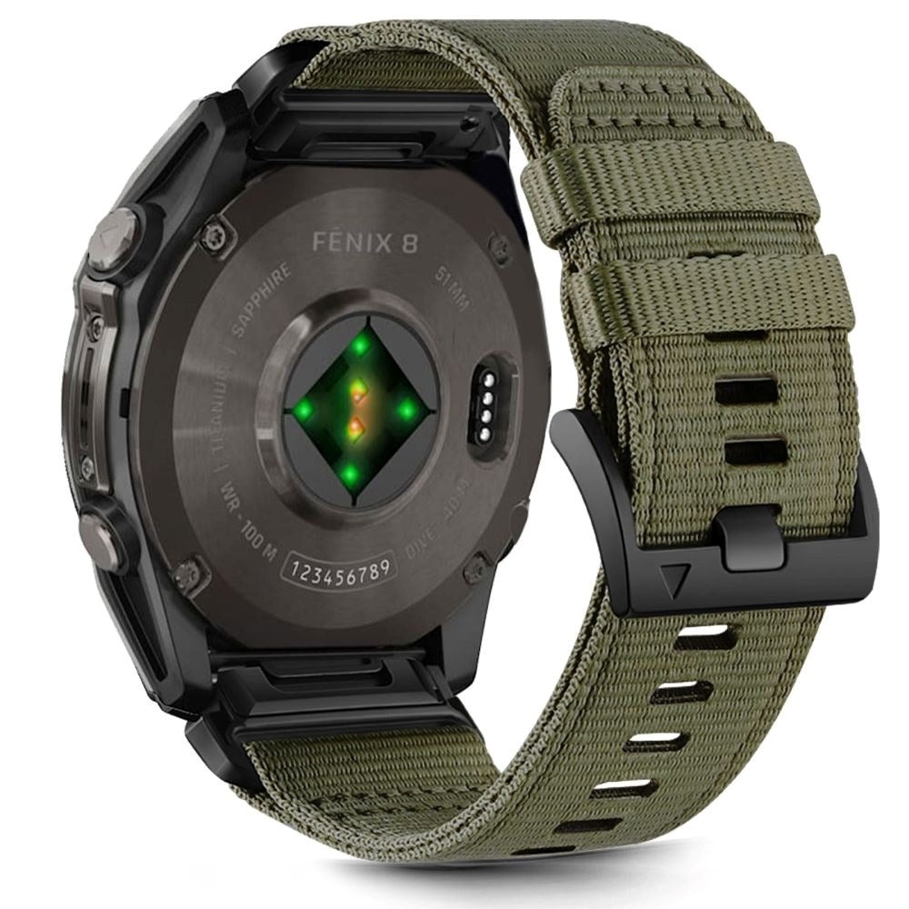 Universal Garmin Rem 26mm QuickFit - Classic Nylon - Mørkegrøn