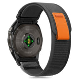 Universal Garmin 26mm QuickFit Tech-Protect Nylon Rem - Sort / Orange