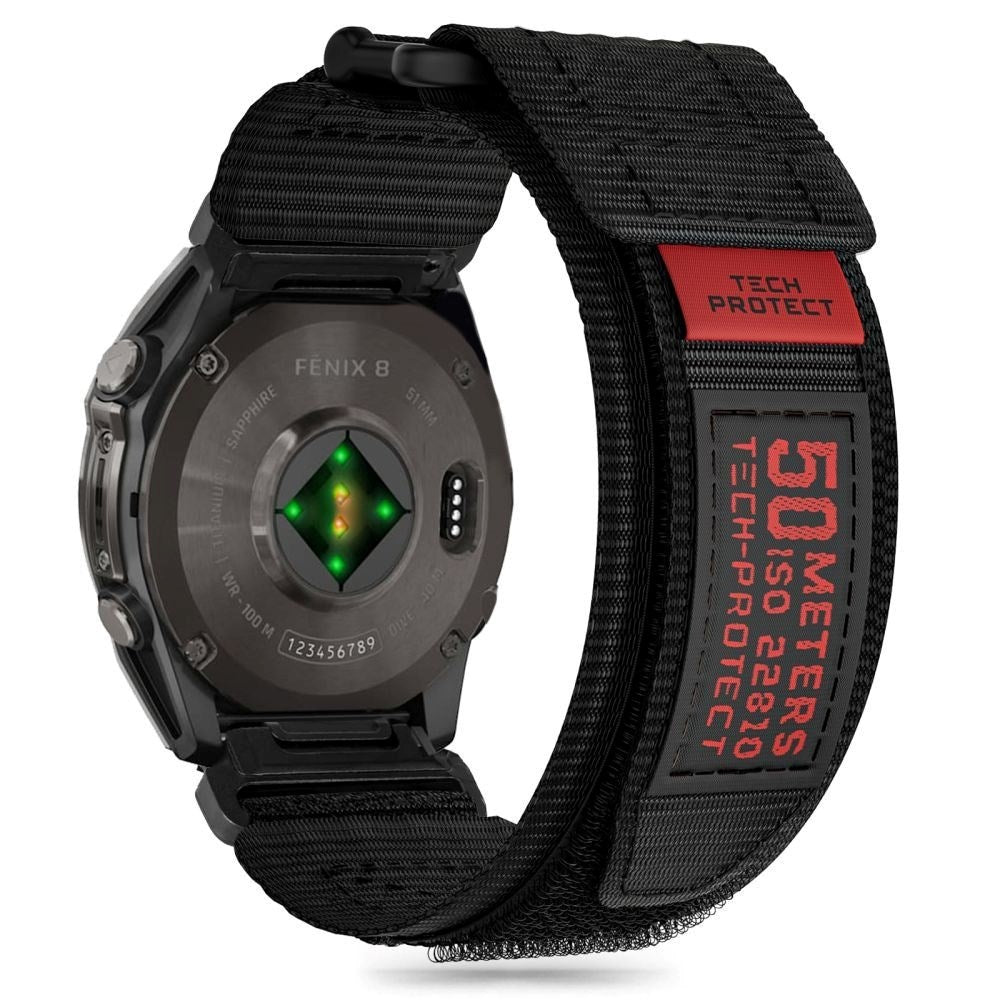 Universal Garmin 22mm QuickFit Tech-Protect  Scout Pro Rem i Stof - Sort