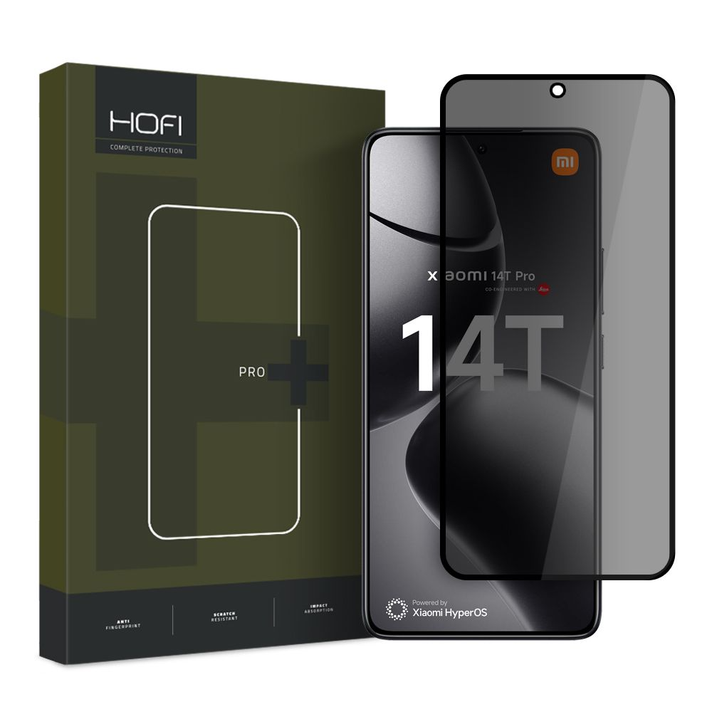 HOFI Glass Pro+ Skærmbeskyttelse m. Privacy Funktion - Xiaomi 14T / Xiaomi 14T Pro - Case Friendly - Gennemsigtig