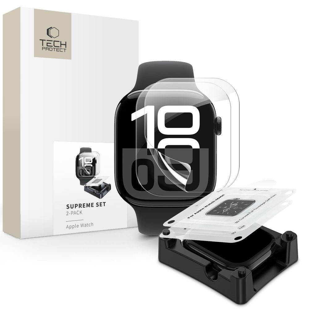 Tech-Protect Beskyttelsesglas til Apple Watch 11 / 10 (46mm) - Gennemsigtig