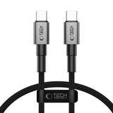 Tech-Protect Ultraboost 60W USB-C til USB-C Kabel - PD - 25 cm - Sort / Mørkegrå