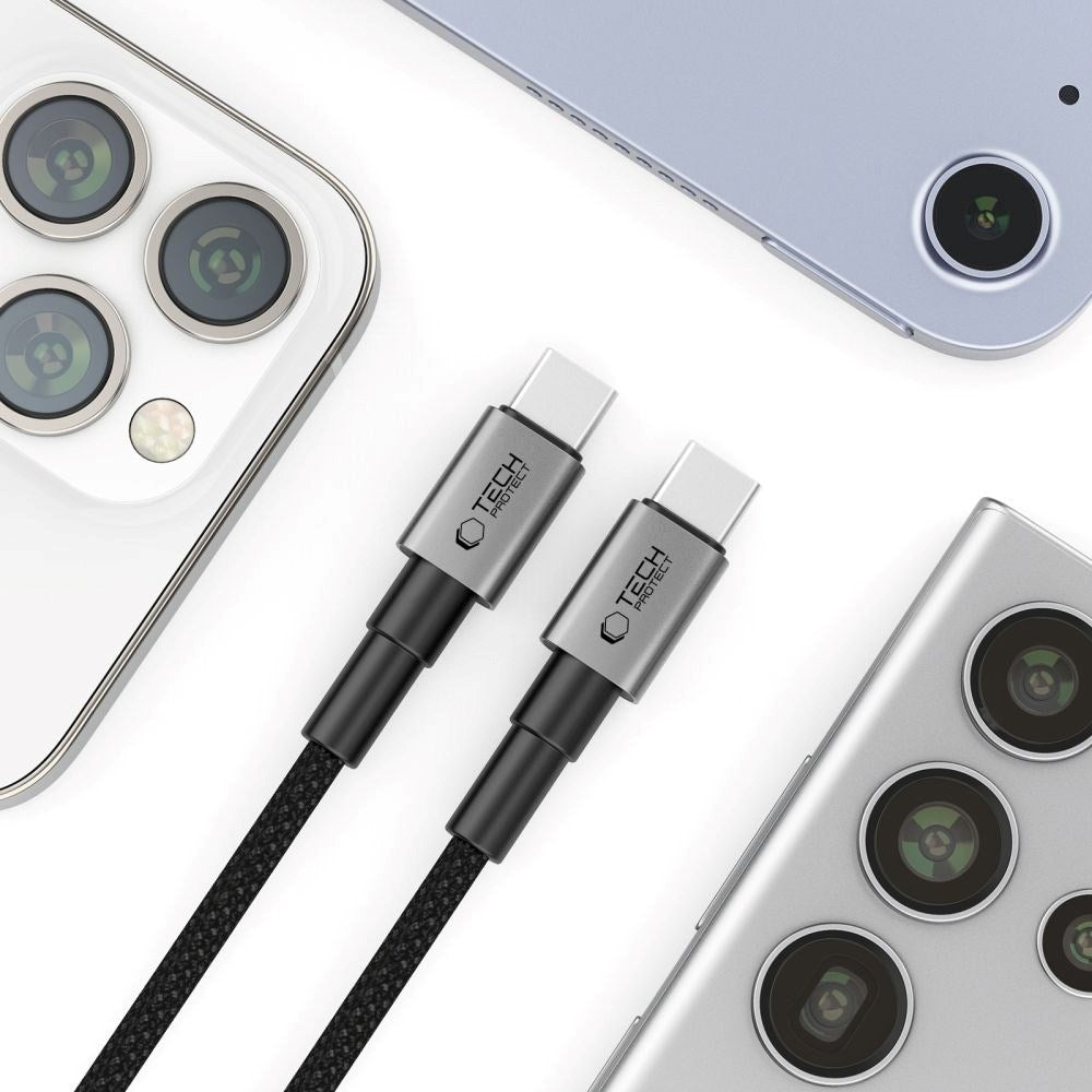 Tech-Protect Ultraboost 60W USB-C til USB-C Kabel - PD - 3m - Sort / Mørkegrå