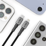 Tech-Protect Ultraboost 27W Lightning til USB-C Kabel - PD - 1m - Sort / Mørkegrå