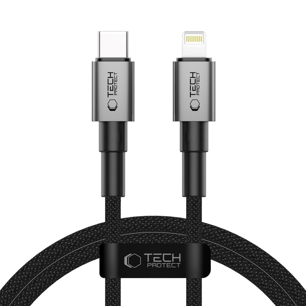 Tech-Protect Ultraboost 27W Lightning til USB-C Kabel - PD - 1m - Sort / Mørkegrå