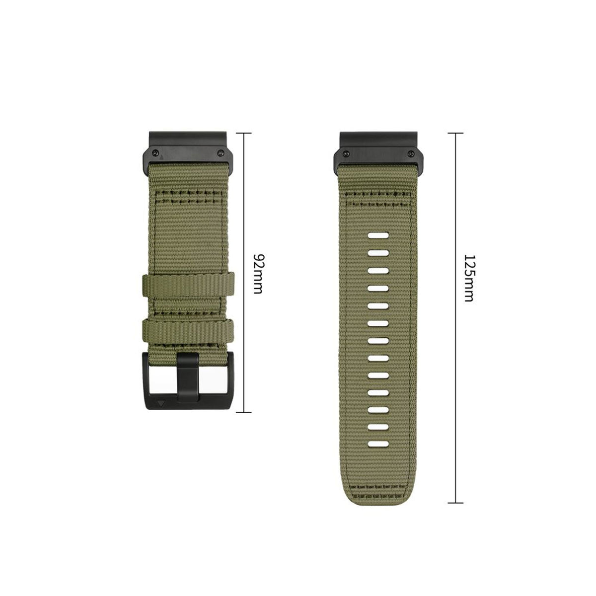 Universal Garmin Rem 26mm QuickFit Tech-Protect Classic Nylon Urrem - Grøn