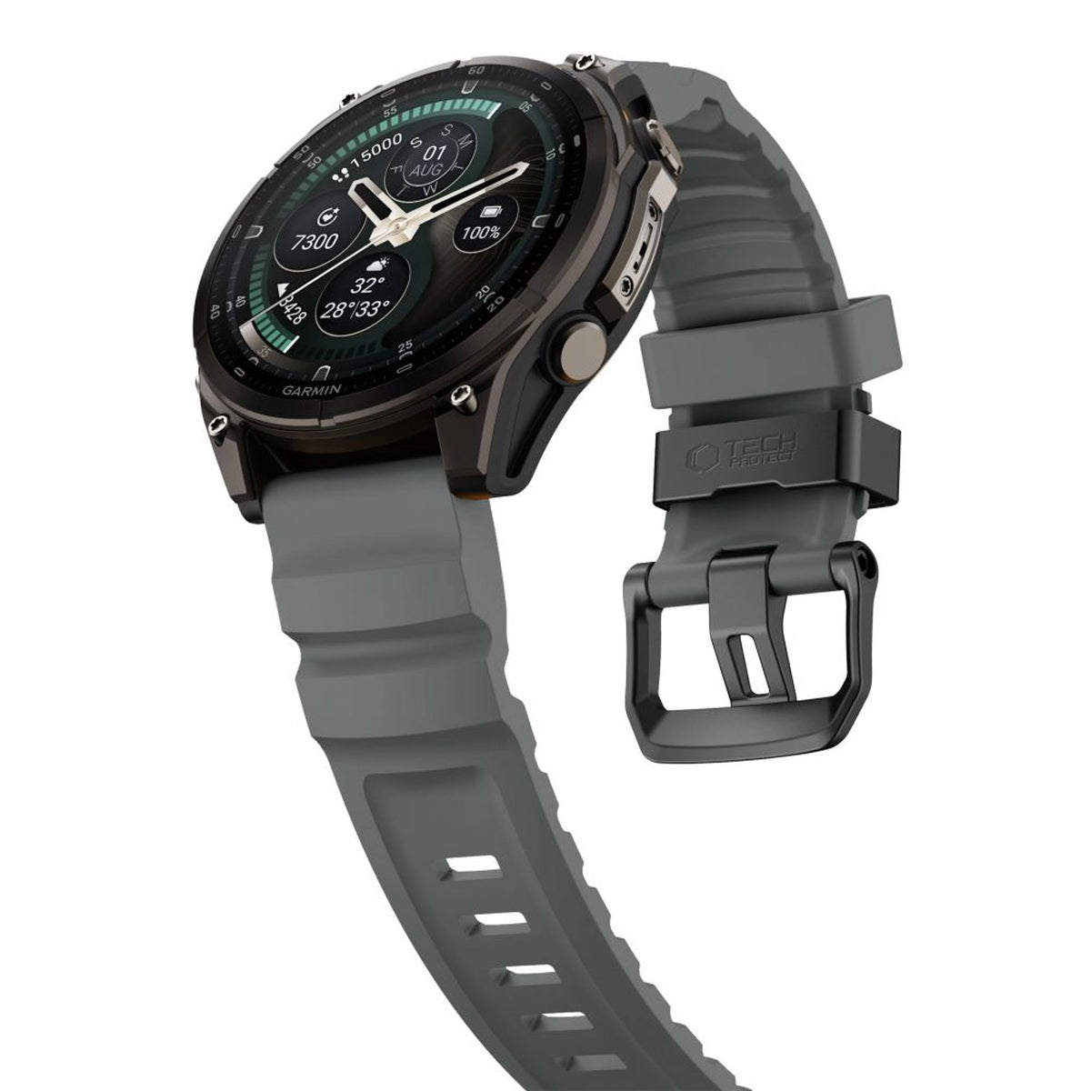 Universal Garmin 22mm QuickFit Tech-Protect Motion Fleksibelt Plast Rem - Grå