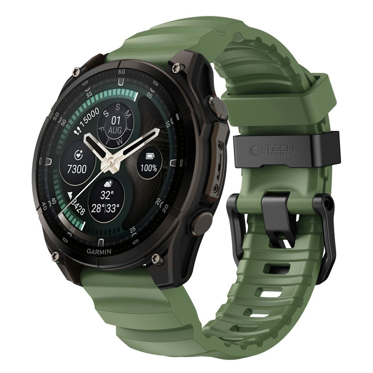 Universal Garmin 26mm QuickFit Tech-Protect Motion Fleksibelt Plast Rem - Grøn