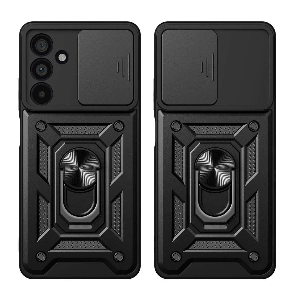 Samsung Galaxy A37 Tech-Protect Camshield m. Fingergreb & Ståfunktion - Sort